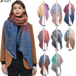New cross-border Amazon export women's shawl, thickened looped yarn striped diagonal scarf for autumn and winter in Europe and America