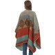 A new style of cape for foreign trade, a thickened orange faux cashmere cape with a triangular stitch stitch and slit A new style of cape for foreign trade, a thickened orange faux cashmere cape with a triangular stitch stitch and slit