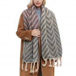 Foreign trade autumn and winter shawl, European and American new thickened scarf, imitation mohair knotted thick braided scarf manufacturer