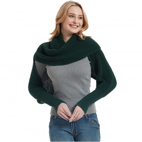 Cross-border exclusive best-selling autumn and winter scarves, export shawls, Korean solid color acrylic with sleeves, woolen knitted scarves Cross-border exclusive best-selling autumn and winter scarves, export shawls, Korean solid color acrylic with sleeves, woolen knitted scarves