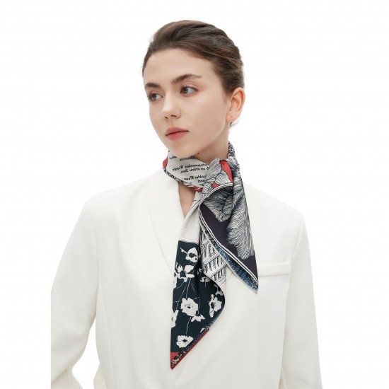 Amazon mid-to-high-quality foreign trade 2025 new Spring, summer and autumn thin headscarves, double-sided printed silk scarves and square scarves