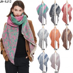 Amazon's hot cross-border new export European and American autumn and winter checkered leopard print diagonal scarf shawl