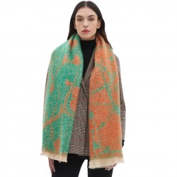 Factory direct supply of cross-border export European and American autumn and winter women's shawls, 2024 new style flower jacquard scarves in stock