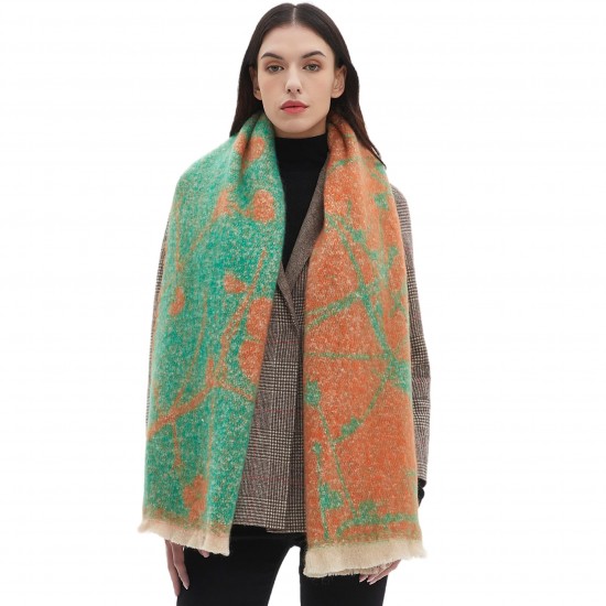 Factory direct supply of cross-border export European and American autumn and winter women's shawls, 2024 new style flower jacquard scarves in stock Factory direct supply of cross-border export European and American autumn and winter women's shawls, 2024 new style flower jacquard scarves in stock