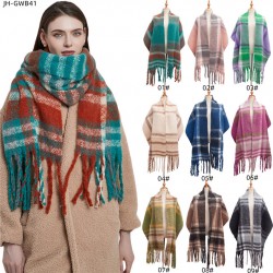 Wholesale manufacturer of new foreign trade women's scarves, thickened and coarse-flow checkered scarves and shawls for autumn and winter in Europe and America