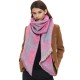 Amazon's hot 2023 foreign trade autumn and winter new style loop yarn jacquard check bevel scarf in stock manufacturer